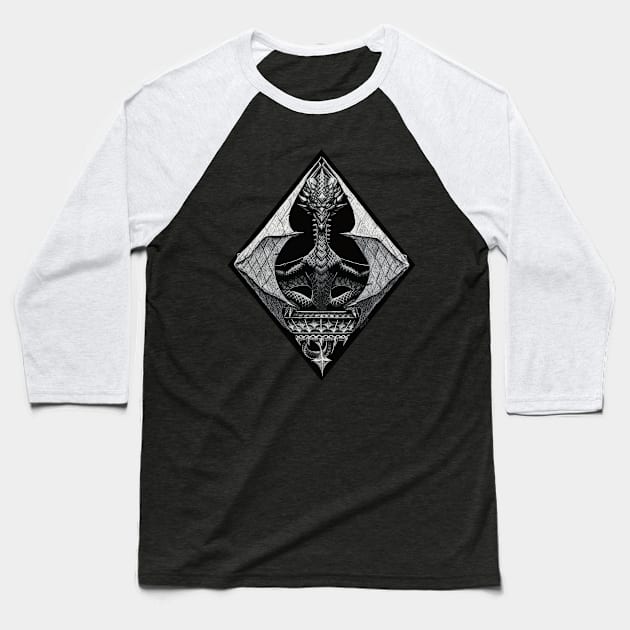 Dragon of Diamonds Baseball T-Shirt by Stanley Morrison Art